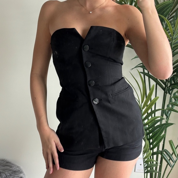 Top bustier noir / Black strapless top - Picture 1 of 4